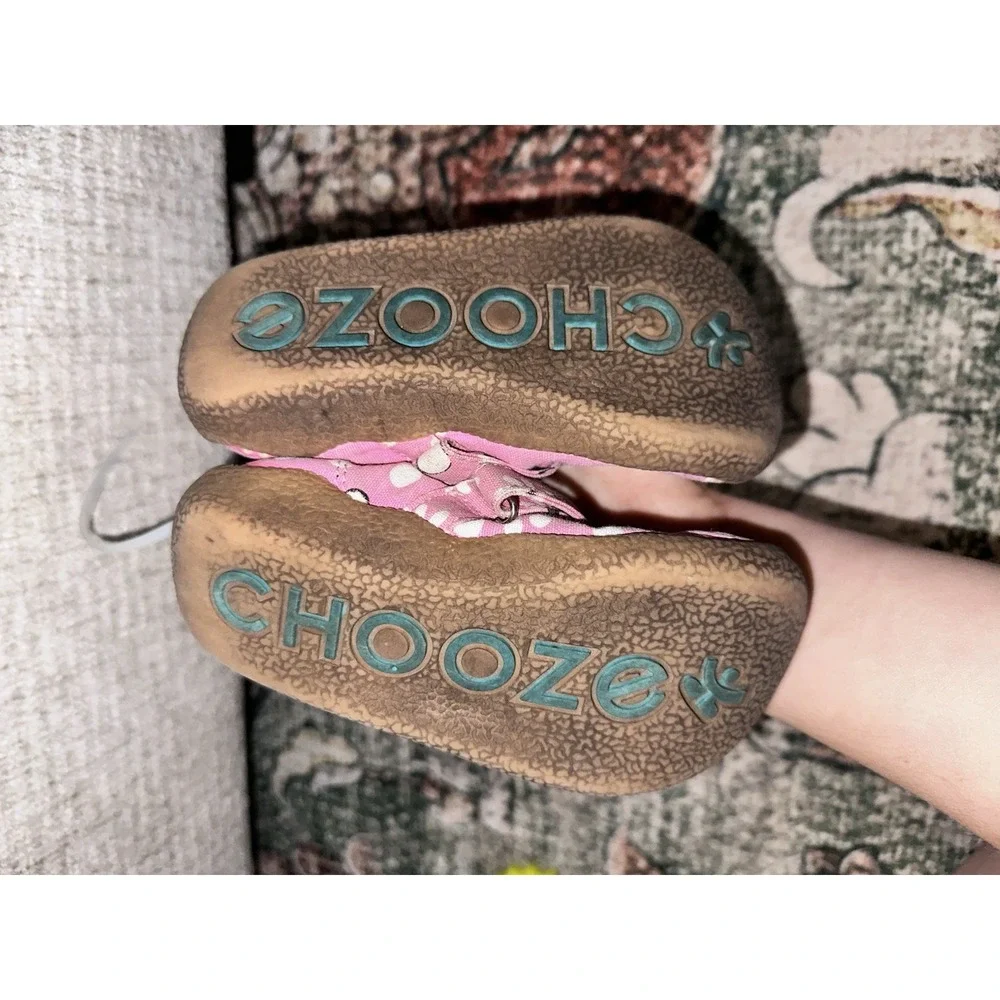 CHOOZE Goldie Youth‎ Girls Size 10 Shoes Pink floral Comfort Slip On Mary Jane
